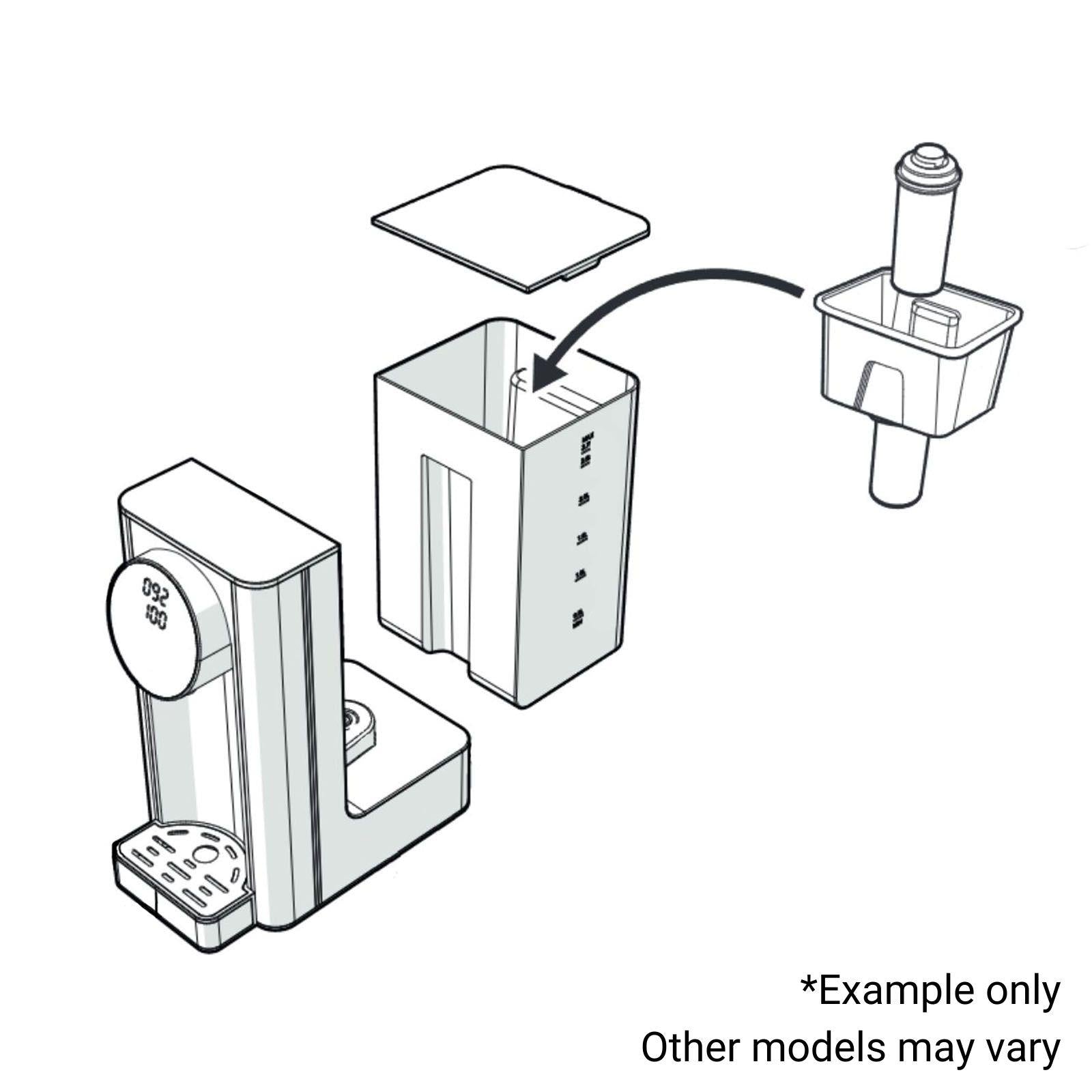4x Water Filter cartridge for Nedis Instant Hot Water Machines KAWD300FBK, KAWD310FBK, KAWD100FBK