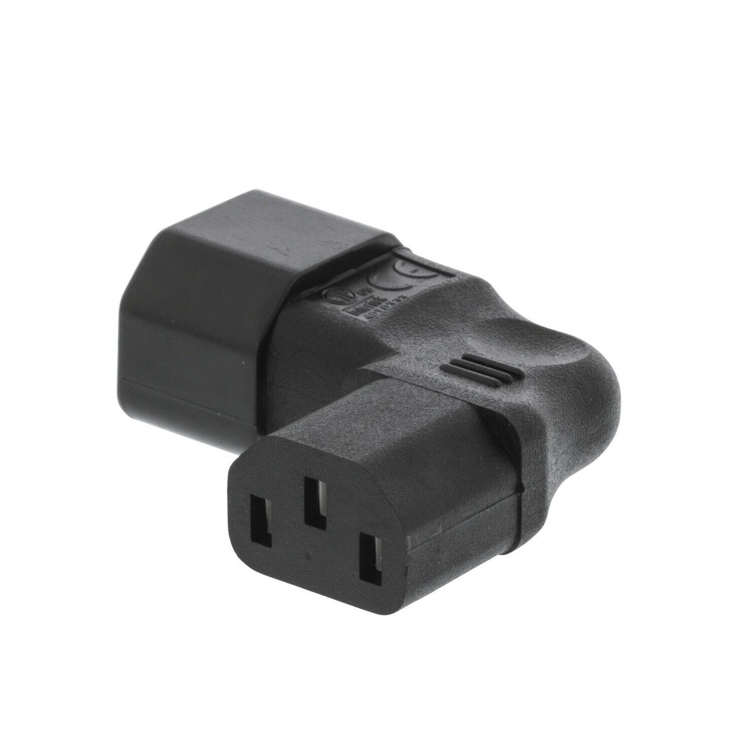 Nedis Extension Plug | IEC-320-C13 | IEC-320-C14 | Angled Right | Nickel Plated | PVC | Black | Box | 1 pcs