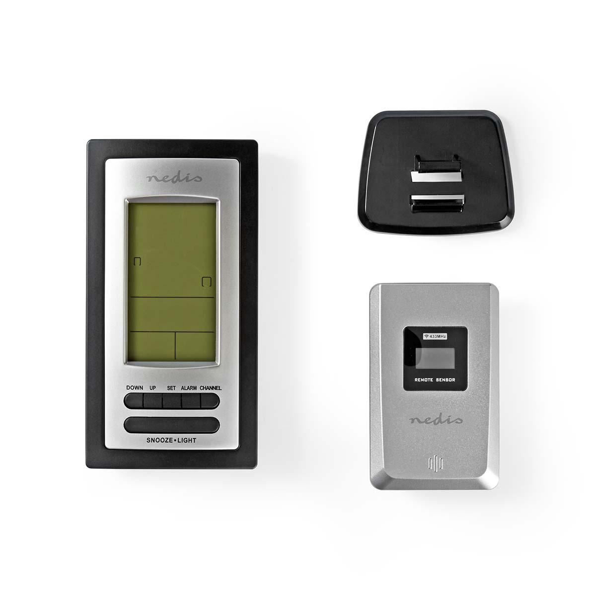 Nedis Weather Station | Indoor & Outdoor | Including wireless weather sensor | Weather forecast | Time display | LCD Display | Alarm clock function