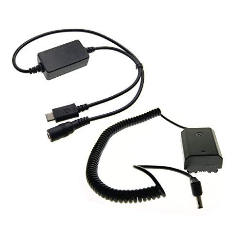 Ex-Pro On-The-Move USB-C PD System, USB-C to DC Coupler Cable Converter Adapter with Ex-Pro NP-FZ100 Battery Coupler, for Sony Alpha A7R M3 A7R III A7R3 A9 ILCE-A9 ILCE-9 ILCE9