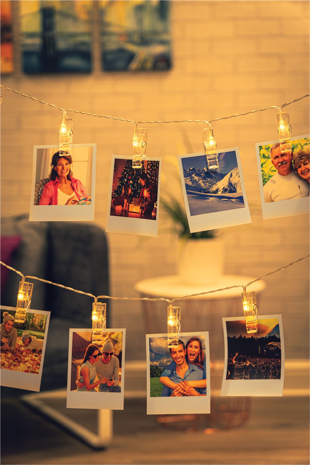 2m Battery Powered Warm White LED Decorative Fairy Clip String Lights - Up to 20 Photos - For Home, Bedroom and Events