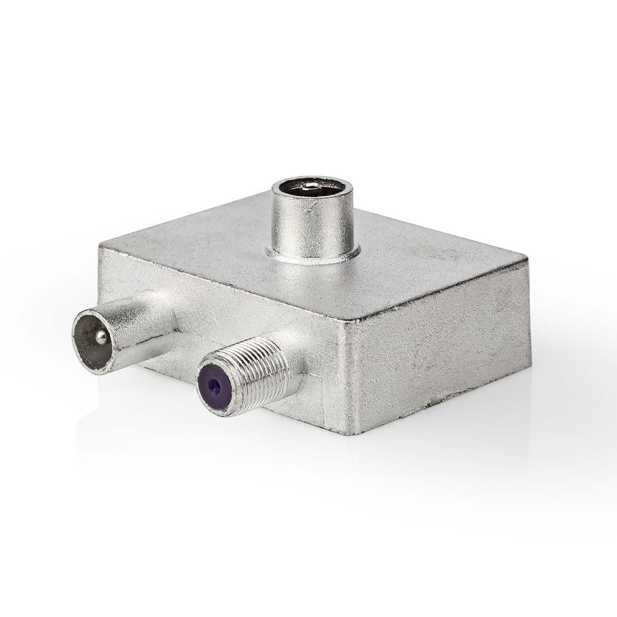 Nedis Satellite & Antenna Adapter | IEC (Coax) Female | F Female / IEC (Coax) Male | Nickel Plated | 75 Ohm | Straight | Metal | Metal / Silver | 1 pcs | Box