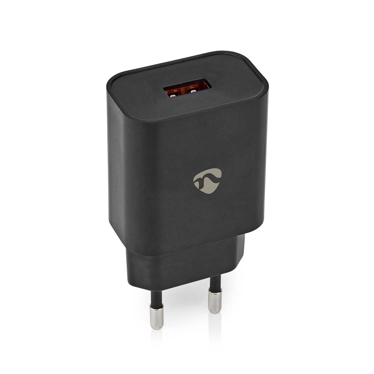 Nedis EU Euro Travel Wall Charger | 18 W | Quick charge feature | 1.5 / 2.0 / 3.0 A | Number of outputs: 1 | USB-A | No Cable Included | Automatic Voltage Selection | Black