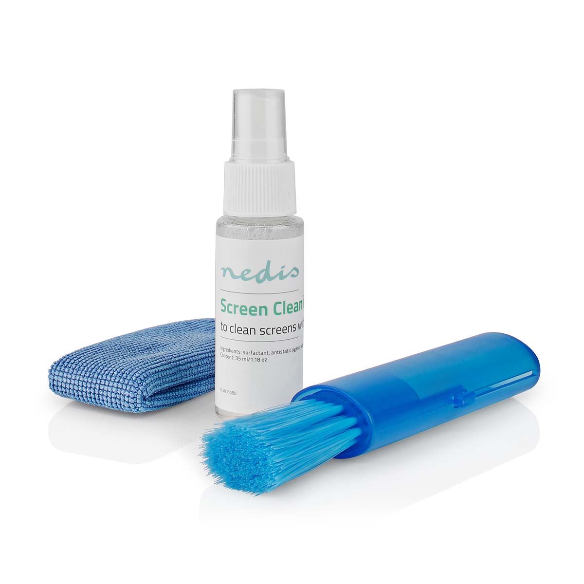 Nedis Screen Cleaner Kit for TV, PC, Smartphone & Tablet - 35ml Spray, Brush & Pearl Cloth