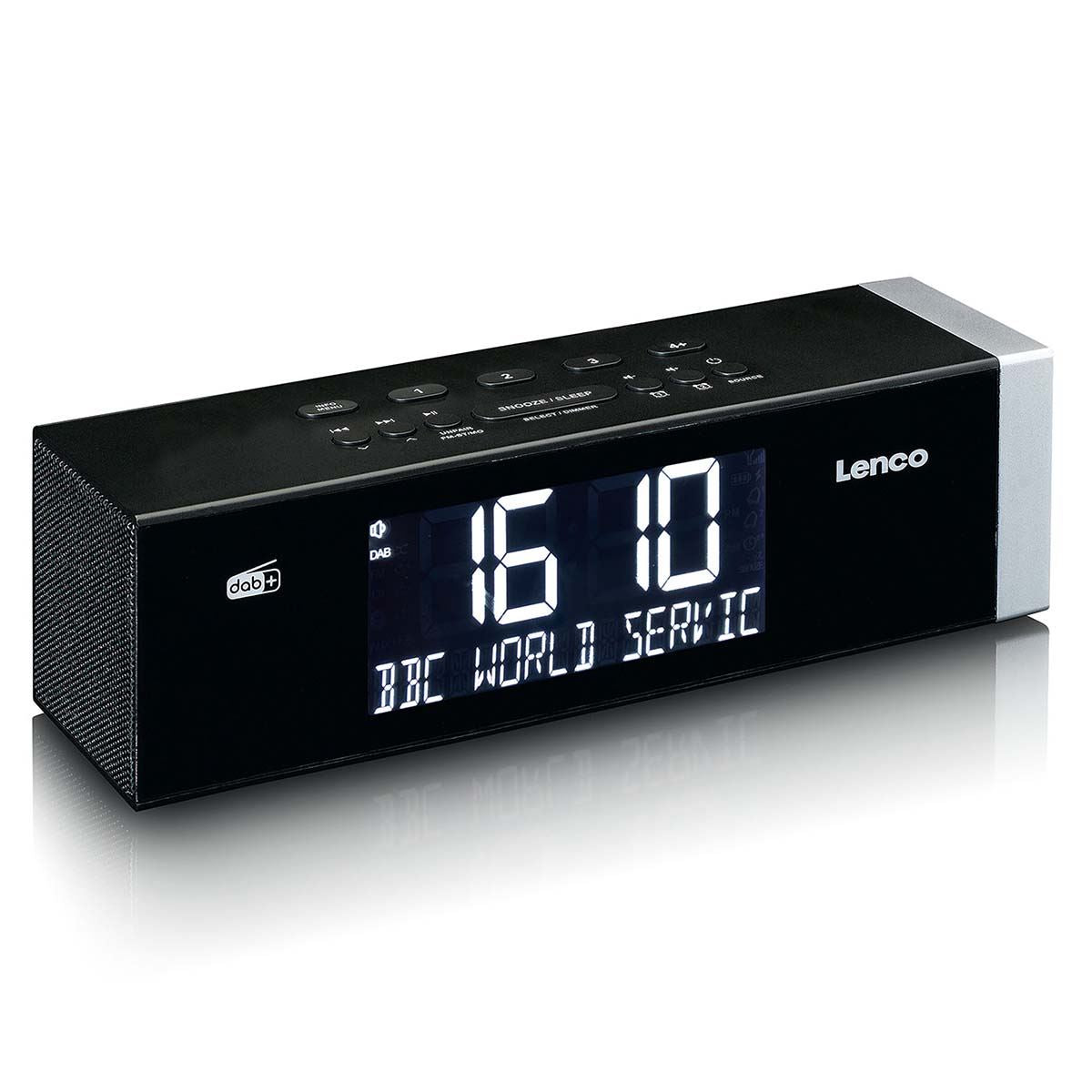 Lenco DAB+ FM Alarm Clock Radio with Bluetooth® Speaker and USB | Black