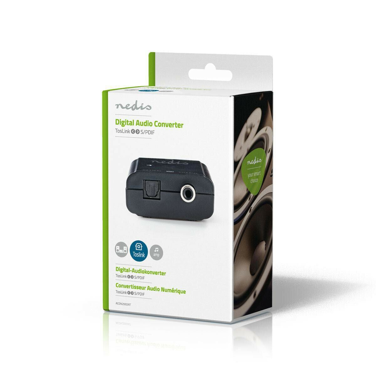 Nedis DAC Digital Audio Converter RCA S/PDIF Optical 2-Way Bi-Direction Converter Adapter