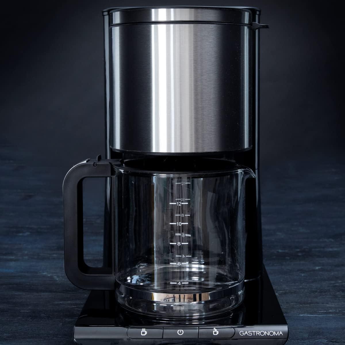 Gastronoma Drip Coffee Maker Machine 12-cup 1.5L Filter Coffee Machine with PTC Keep Warm Heating - Black / Stainless Steel