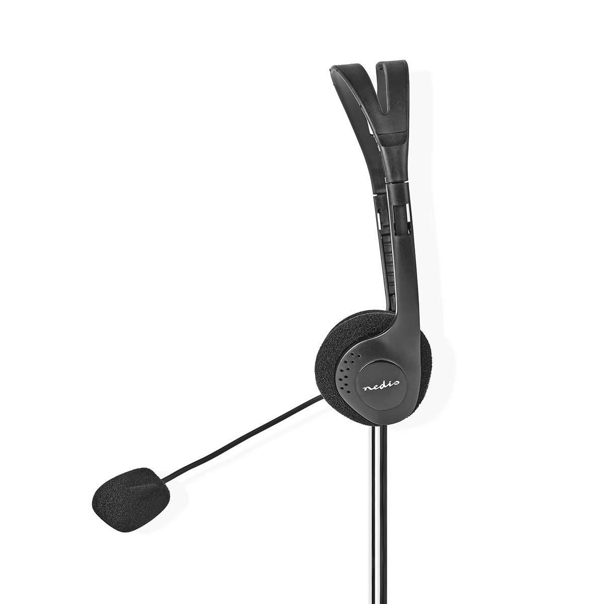 Nedis PC Headset | On-Ear | Stereo | 2x 3.5 mm | Fold-Away Microphone | Black