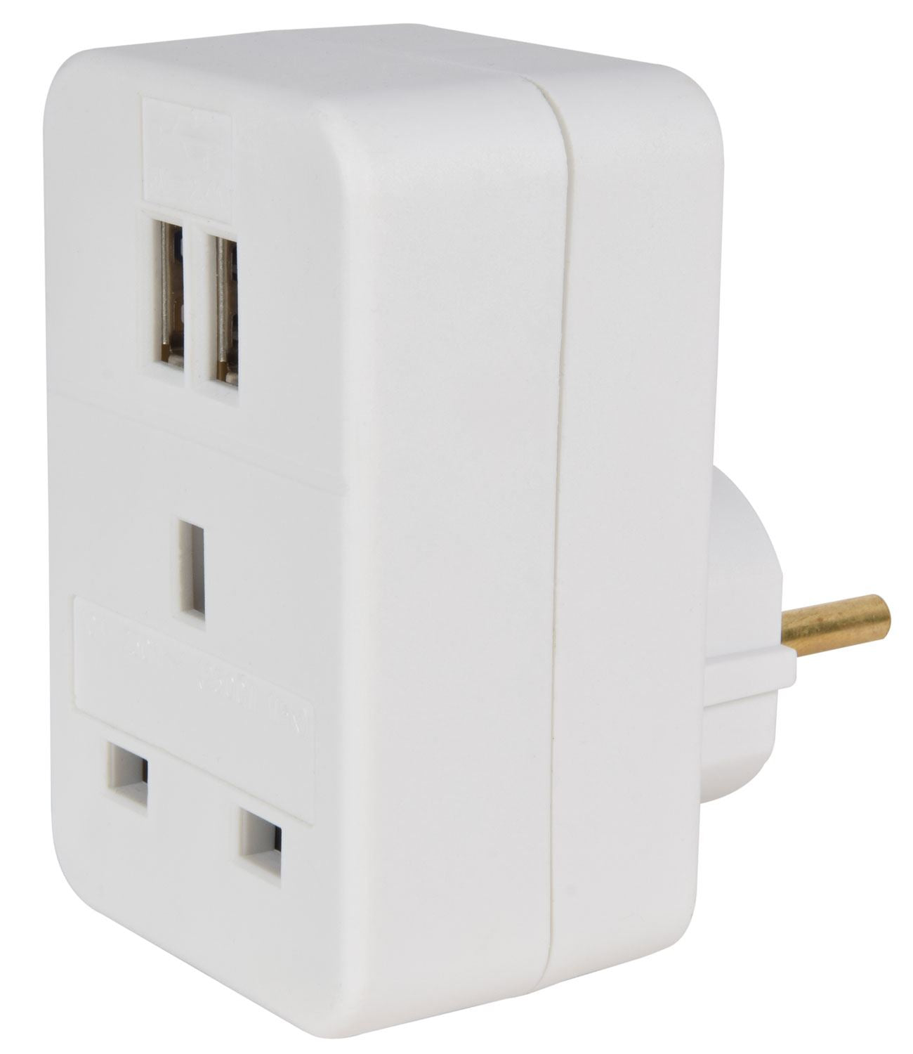 Mercury EU Universal Travel Adapter Converter With Dual USB Charger EU to UK Plug