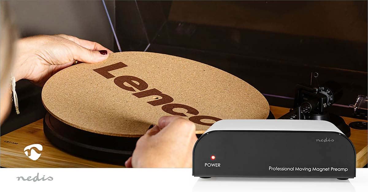 Nedis Preamplifier | Connection input: 1x RCA | Connection output: 1x RCA | 2 Channels | Phono / Turntable | Automatic | Black