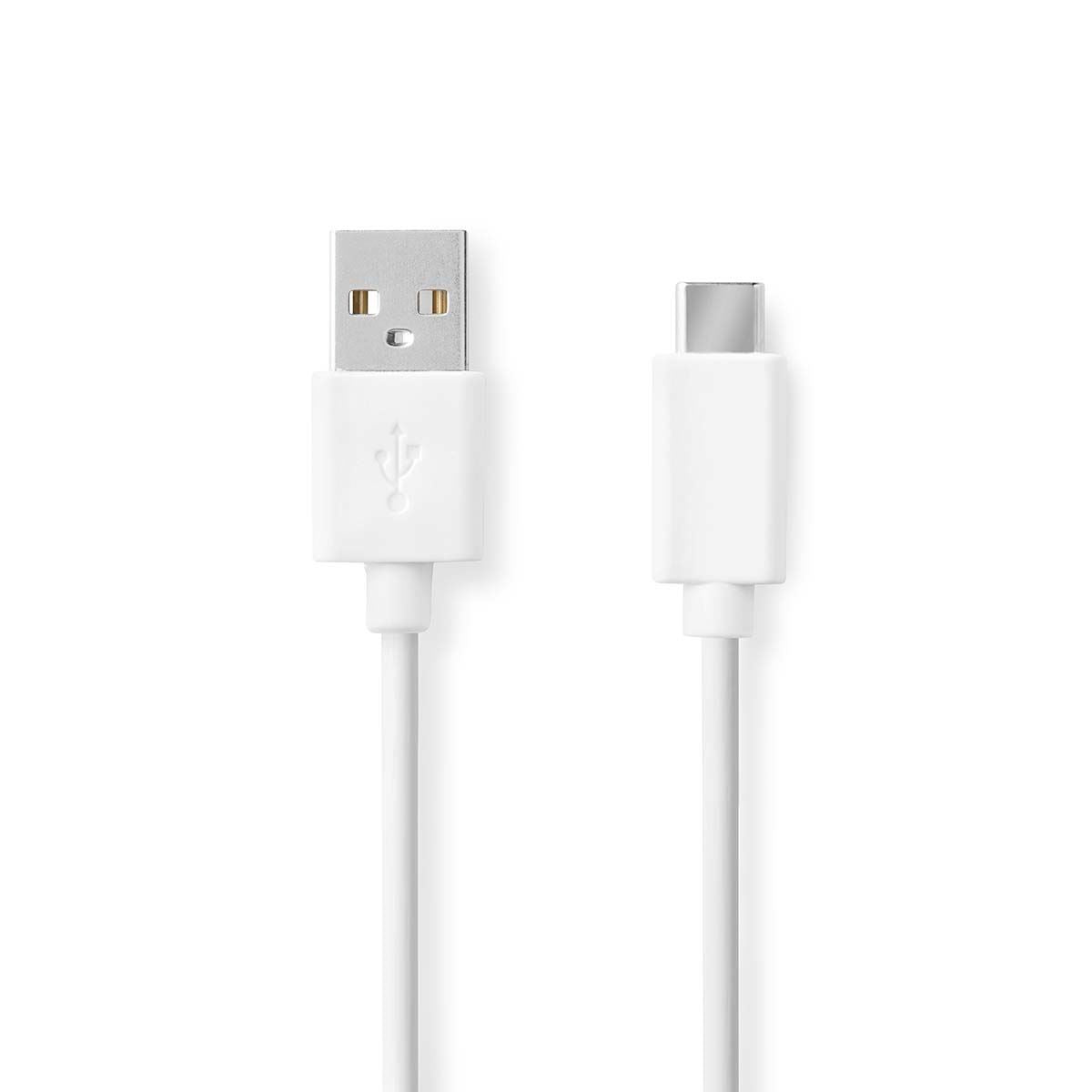 Nedis USB Cable | USB 2.0 | USB-A Male | USB-C™ Male | 60 W | 480 Mbps | Nickel Plated | 2.00 m | Round | PVC | White | Box