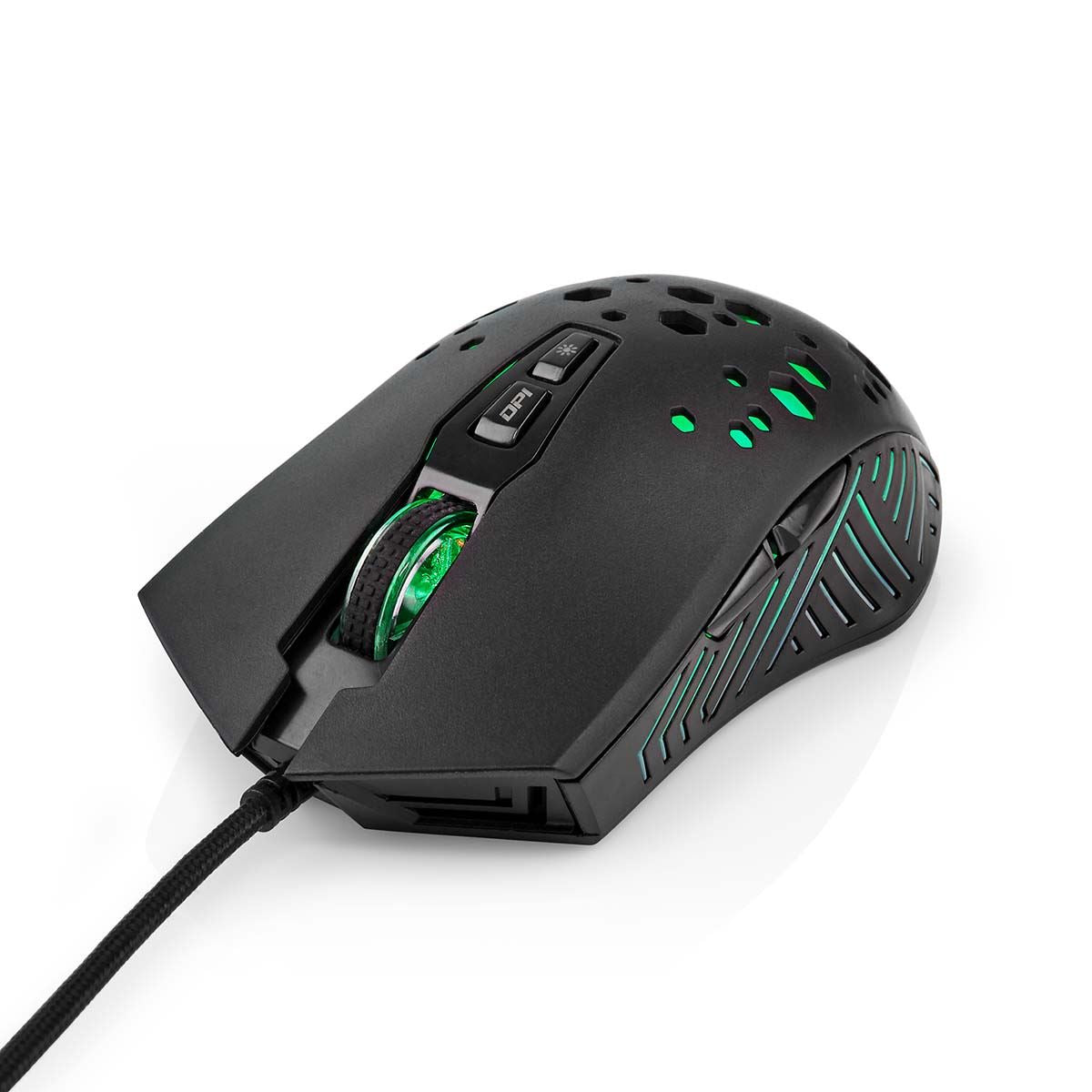 Nedis Gaming Mouse | Wired | 800 / 1200 / 2400 / 3200 / 4800 / 7200 dpi | Adjustable DPI | Number of buttons: 7 | Programmable buttons | Right-Handed | 1.50 m | RGB