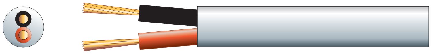 Mercury 100m White Hi Flex Double Insulated Speaker cable, 2 x (24 x 0.2mmØ) LSZH Commercial Grade