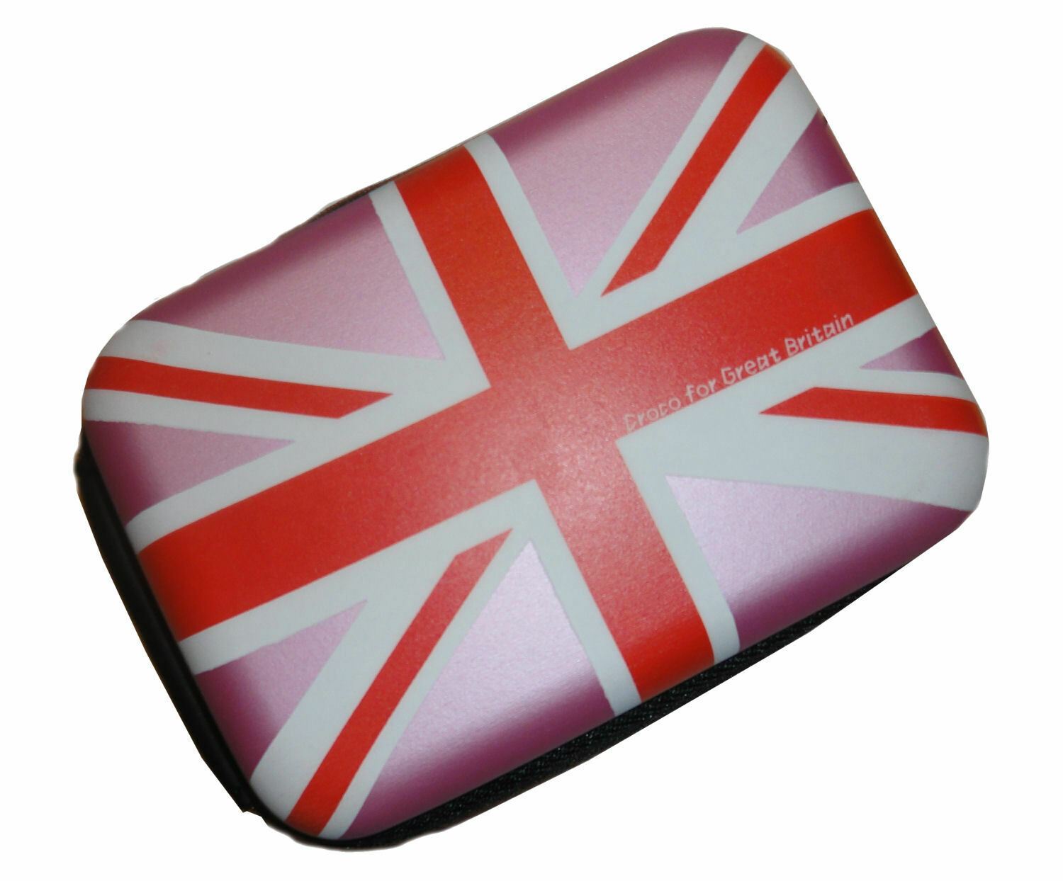 Croco Union Jack Flag Tough Case Shock/Water Proof for a Digital Cameras [Small] - Pink