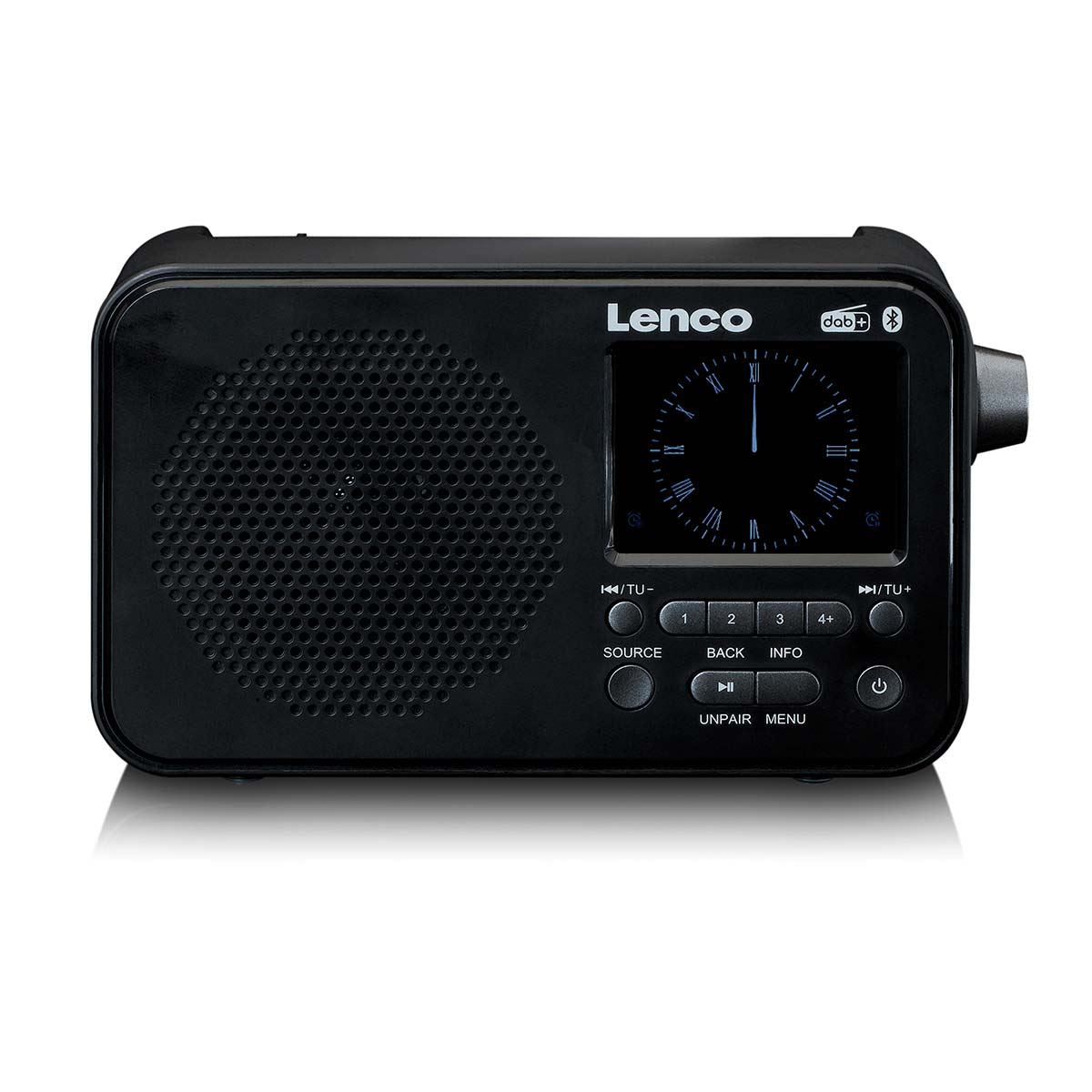 Lenco Portable DAB+ FM Radio with Bluetooth® Speaker | 2.4" TFT LCD Display | Black