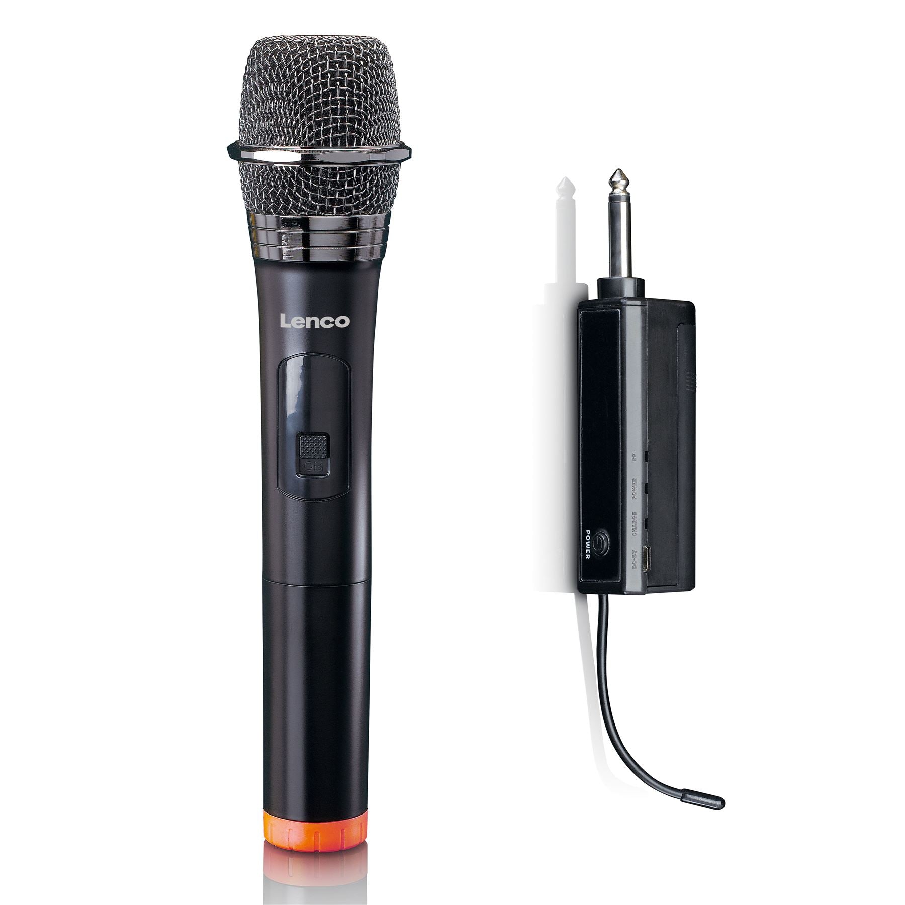 Lenco Wireless Microphone for PA / Karaoke | 6.35mm Connection | Battery Powered Receiver