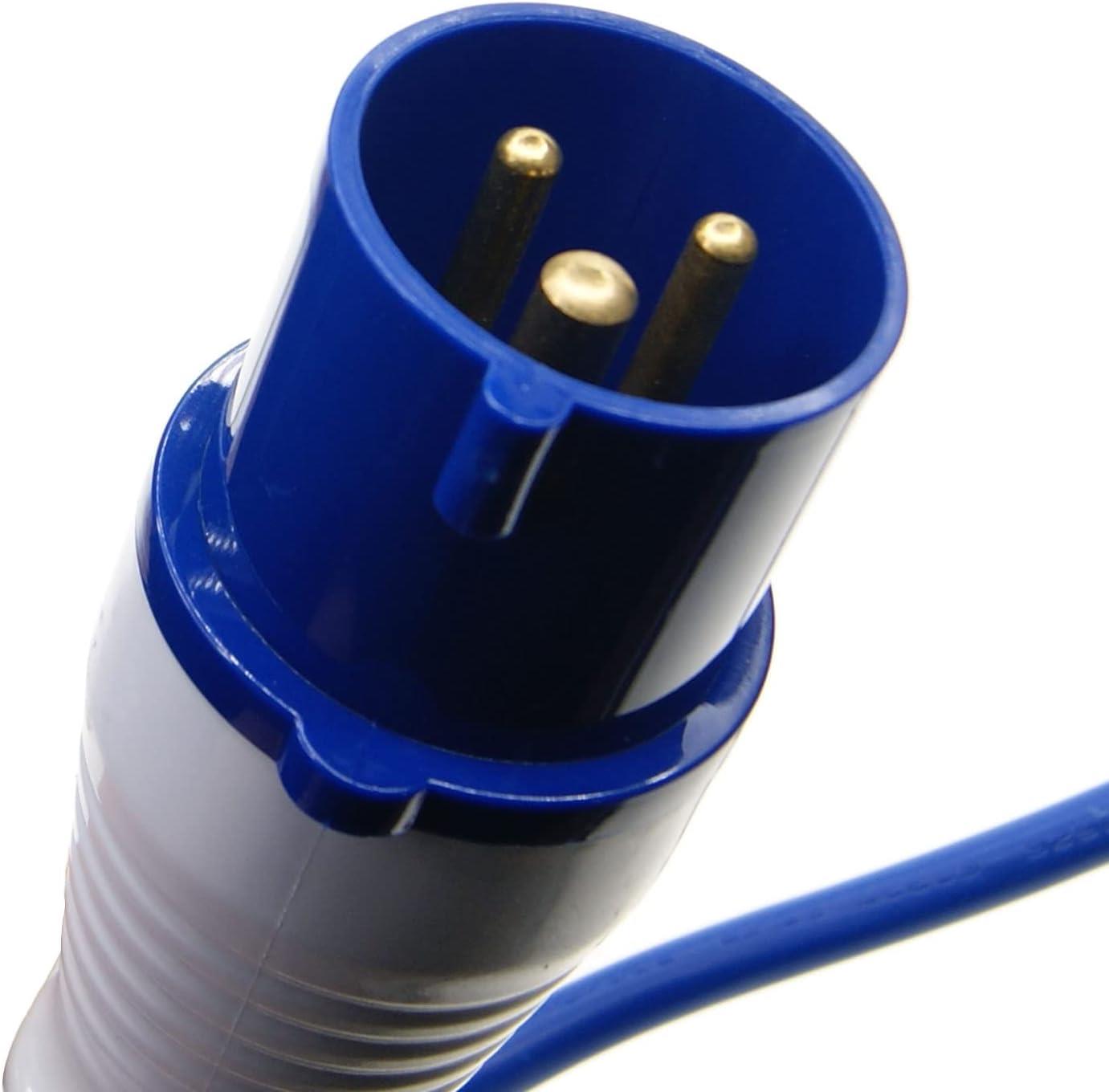 Ex-Pro 20m 16A to 13A Caravan Adapter, 4 Gang Socket Extension Lead, IEC 60309 Plug to UK 3 Pin Sockets with LED Indicator