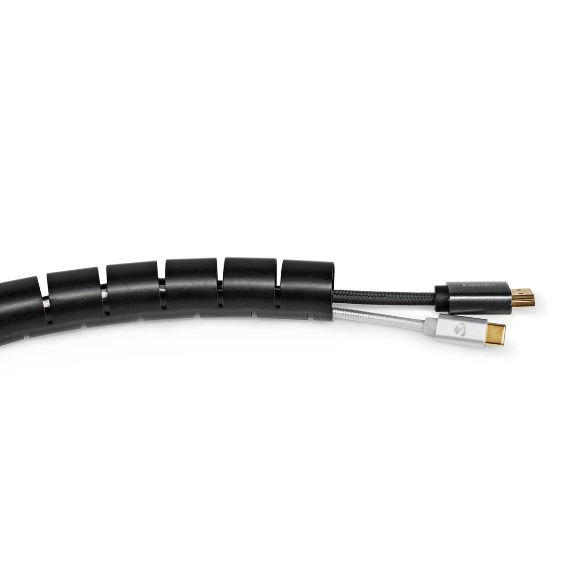 Nedis Cable Management | Spiral Sleeve | 1 pcs | Maximum cable thickness: 28 mm | PE | Black
