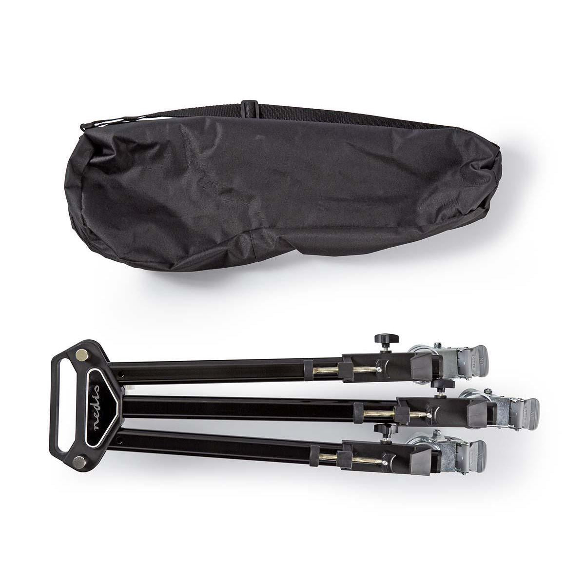 Nedis Tripod Dolly | Maximum load capacity: 20.0 kg | Tripod diameter range: 29.0 mm | Travel bag included | Leg locks | Aluminium | Black