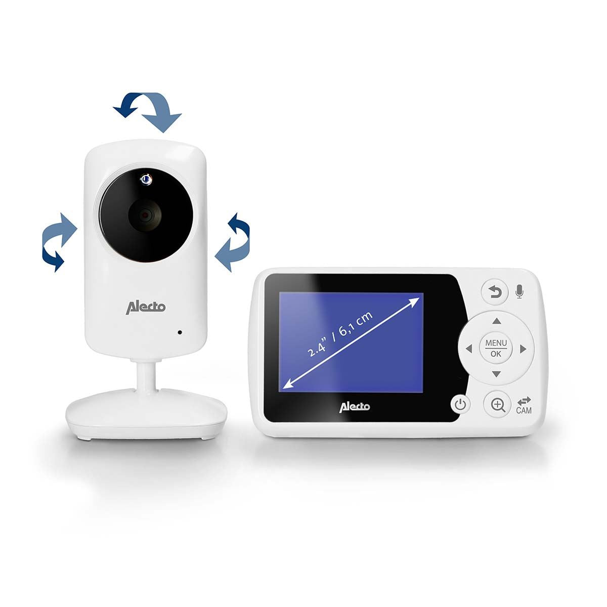 Alecto DVM-64 Wireless Video Baby Bonitor with 2.4" Colour Display Screen - White