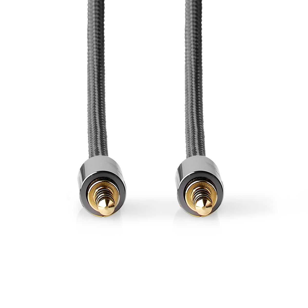 Nedis Stereo Audio Cable | 3.5 mm Male | 3.5 mm Male | Gold Plated | 1.00 m | Round | Anthracite / Gun Metal Grey | Cover Window Box