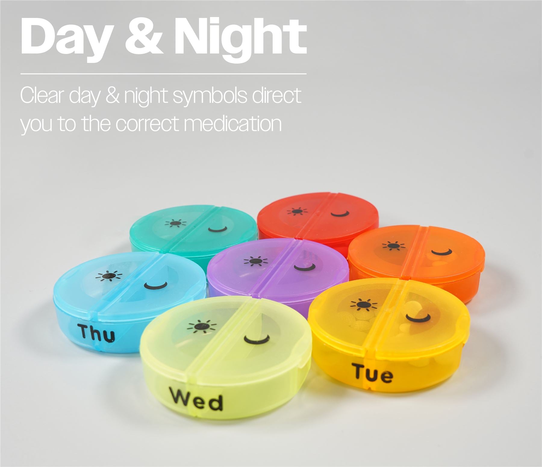 7 Day Pill Case.Removable Compartments,2 Times a Day,Medicine Storage Box,BPA Free,Food Safe,Tablet Organiser,Vitamin,Medication,Elderly,Disability,Mobility,Alzheimers,Dementia Box