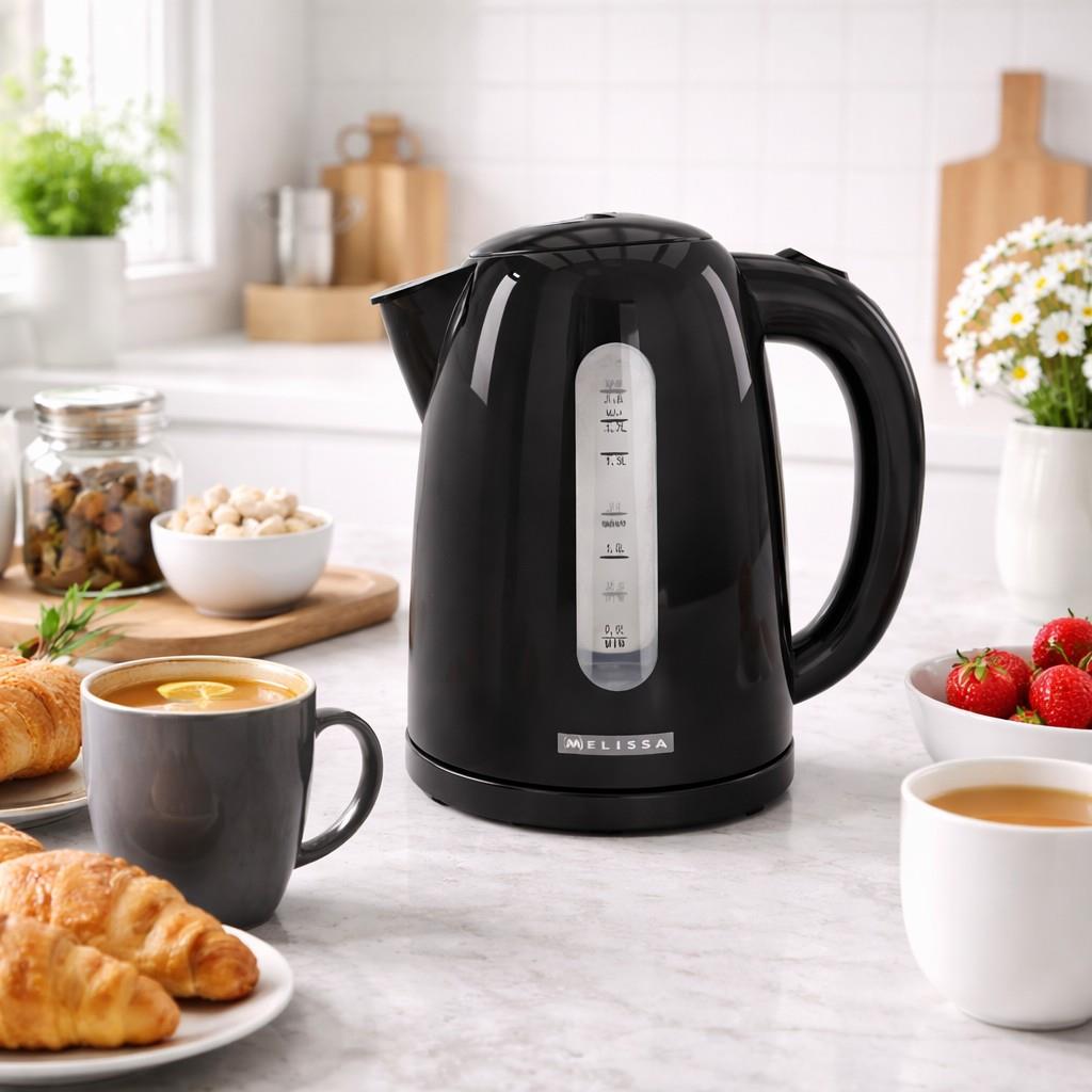 MELISSA 1.7L Electric Kettle with Quick Boil Time, Boil-Dry Protection, 360° Cordless Base, 2025W - Black