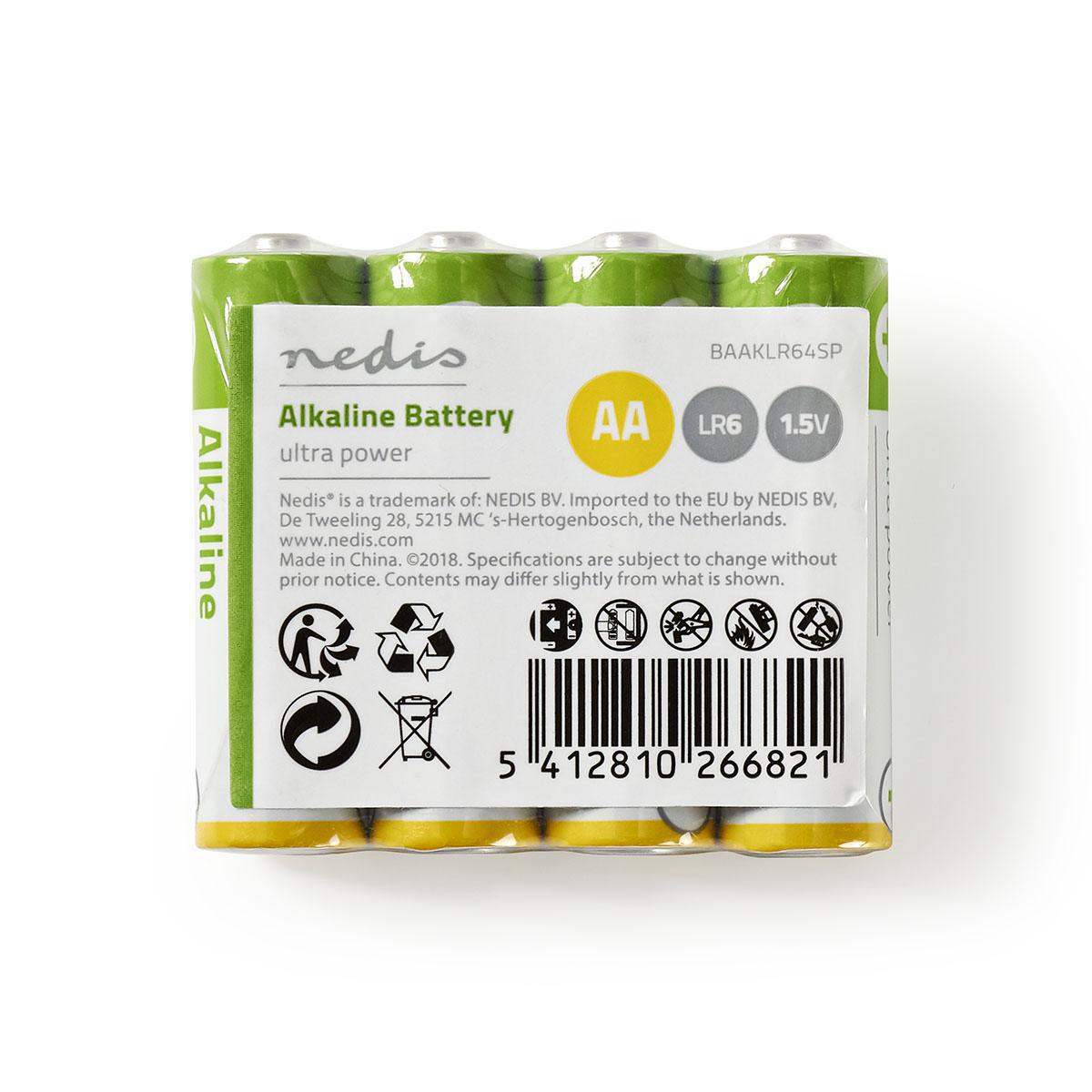 Nedis Alkaline Battery AA | 1.5 V DC | 4-shrink pack