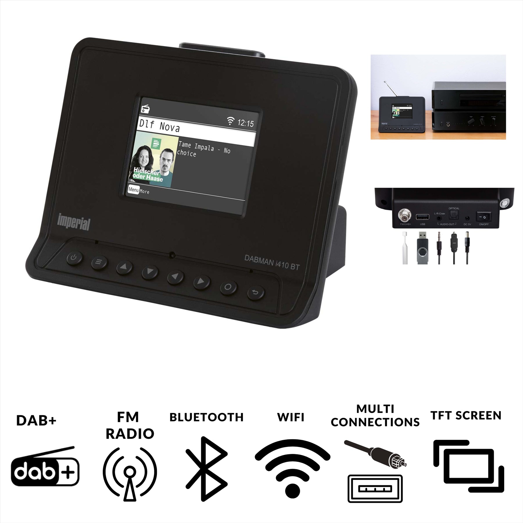 Imperial DABMAN i410 BT Compact Hybrid Radio DAB+ / FM / Internet / Bluetooth Black