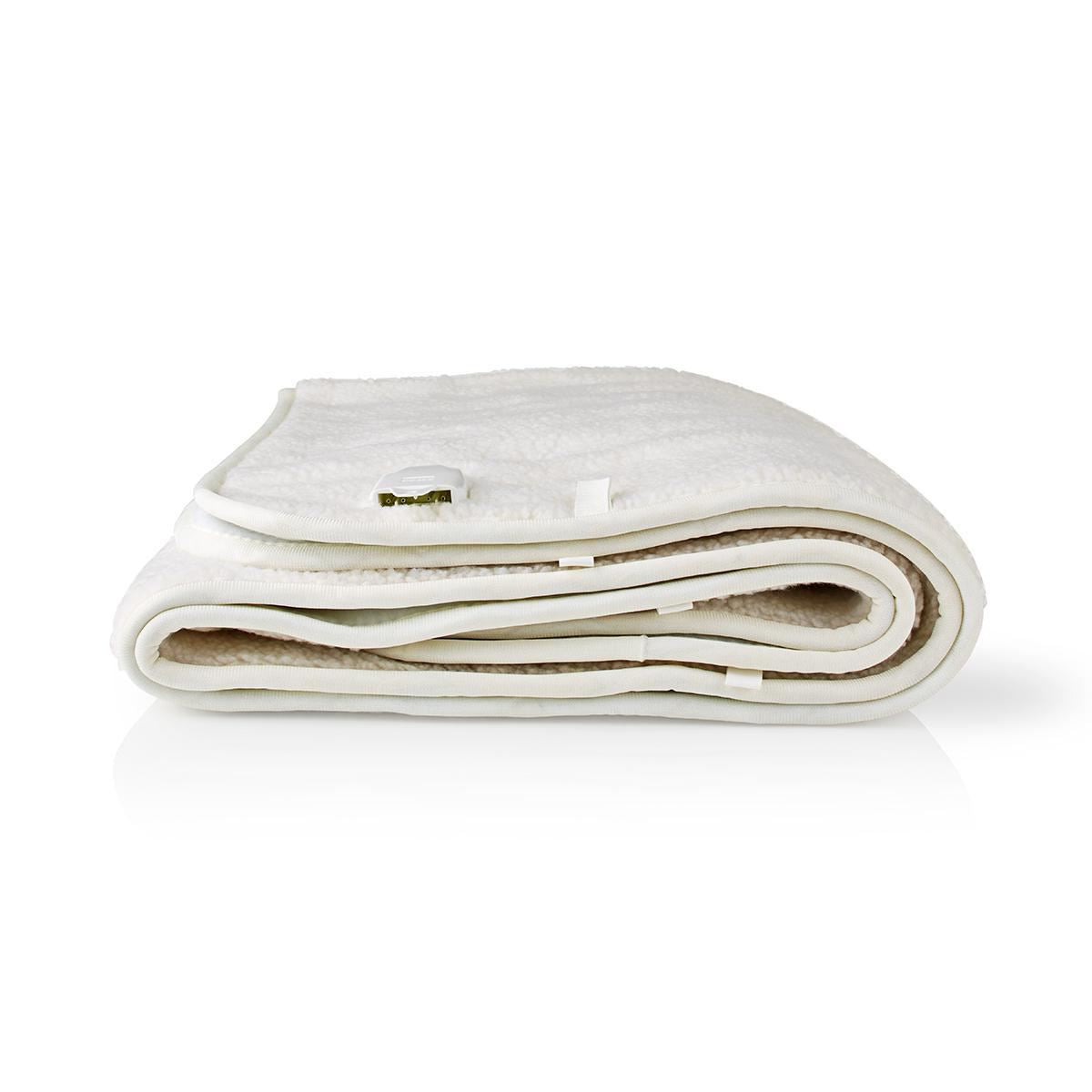 Nedis Heated Blanket, Underblanket 150 x 80cm, 1 Person, White, 3 Levels, Timer Auto-Off, Machine Washable, Soft and Full Body Warming, Sofa Bed Office Use, Warm blanket, Electric throw