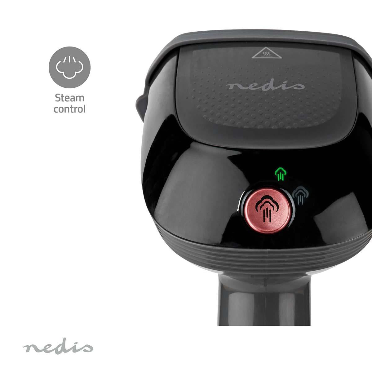 Nedis Garment Steamer, Handheld Clothes Steamer with 320 ml Tank, 1400 W, Vertical & Horizontal Use, Fast Heat-Up, 2-in-1 Brush Head