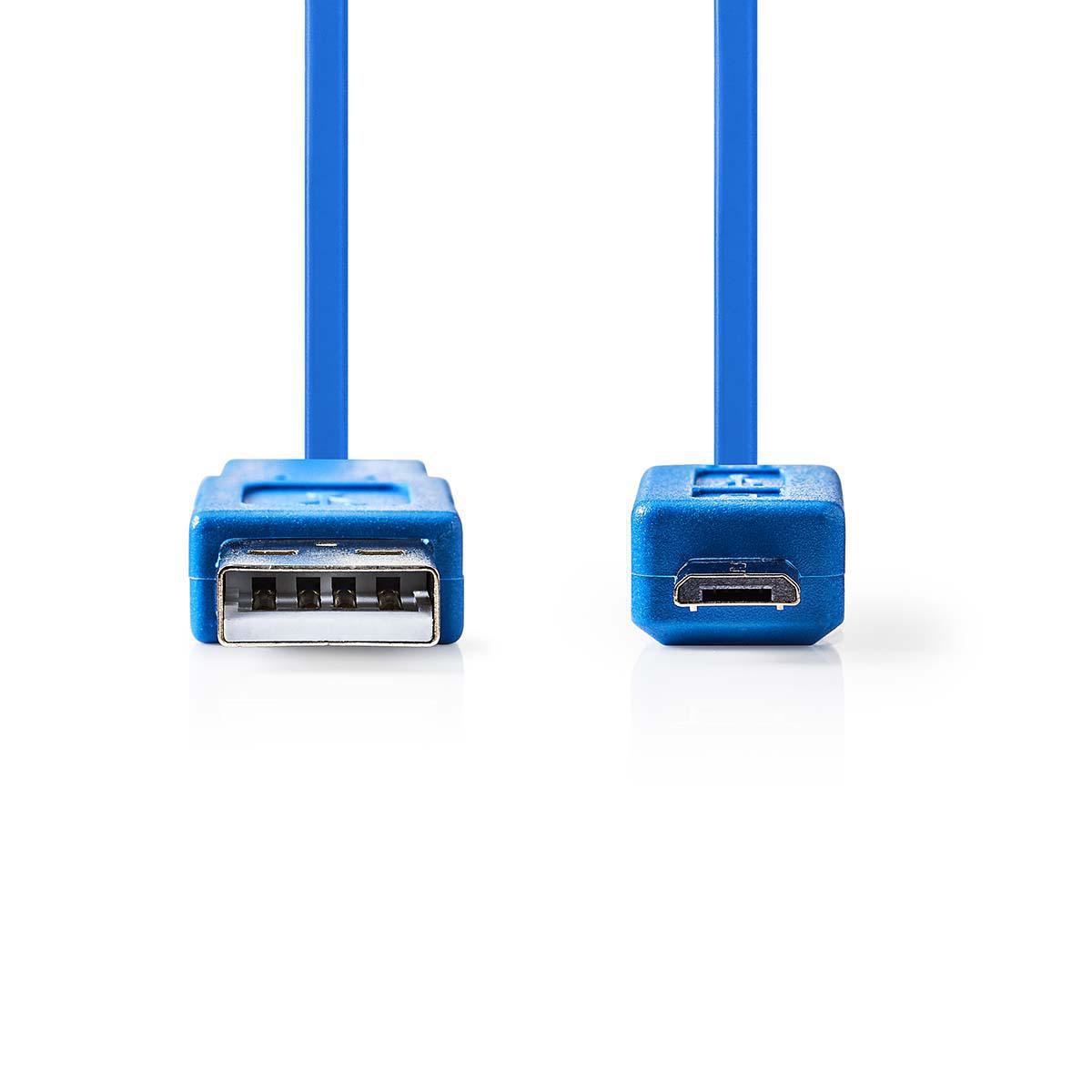 Nedis USB Cable | USB 2.0 | USB-A Male | USB Micro-B Male | 480 Mbps | Nickel Plated | 1.00 m | Flat | PVC | Blue