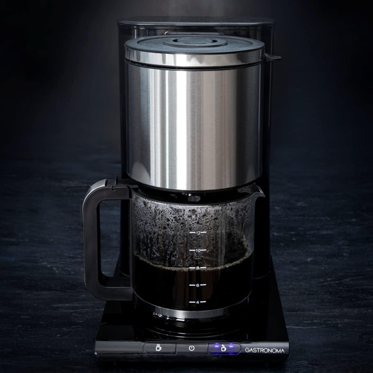 Gastronoma Drip Coffee Maker Machine 12-cup 1.5L Filter Coffee Machine with PTC Keep Warm Heating - Black / Stainless Steel