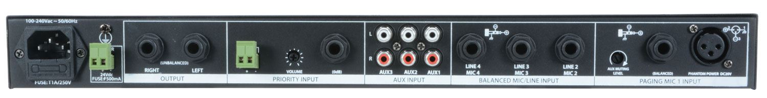 Adastra ML432 4 Mic + 3 Aux Multi Purpose Rack Mount Mixer 1U