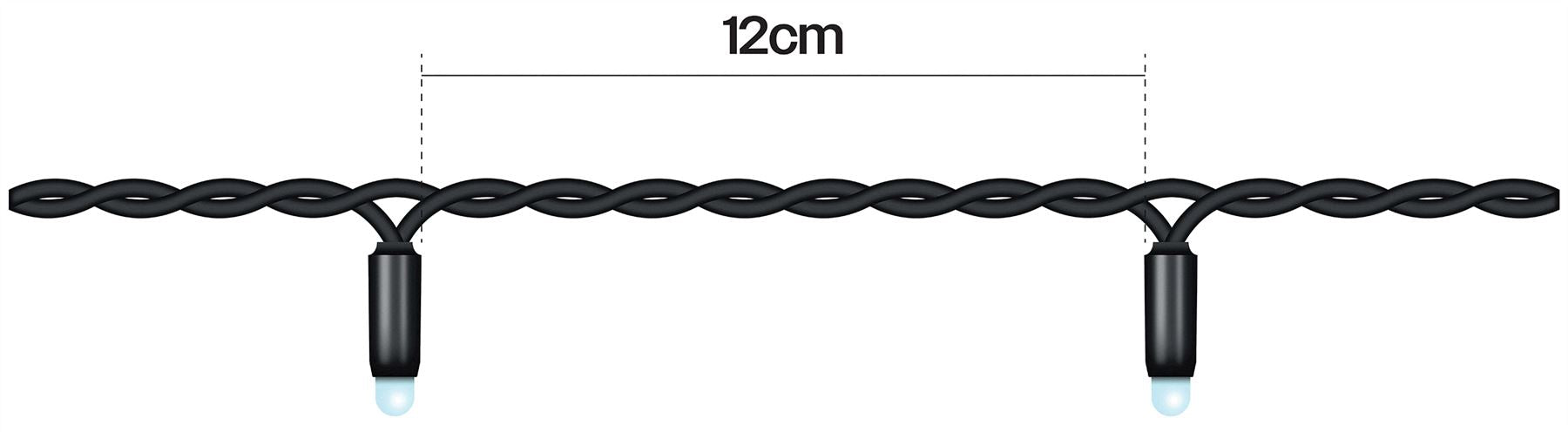 5m Easy-Connect Copper Gold 40 LED String Lights With Interconnectable Black Rubber Cable