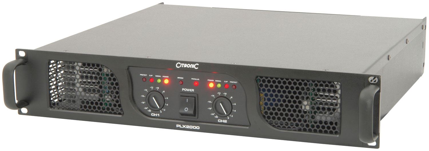 Citronic PLX2800 2U Rack Mount Power Amplifier, 2 x 1050W @ 4 Ohms