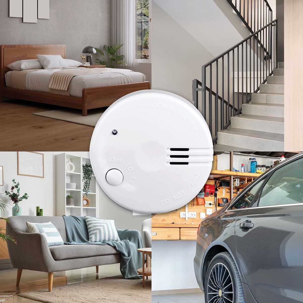 Alecto SD510 2 Pack Mini Smoke detector with Hush Button | >85 dB | 5 Year Battery Powered | EN14604:2005/AC:2008 | White