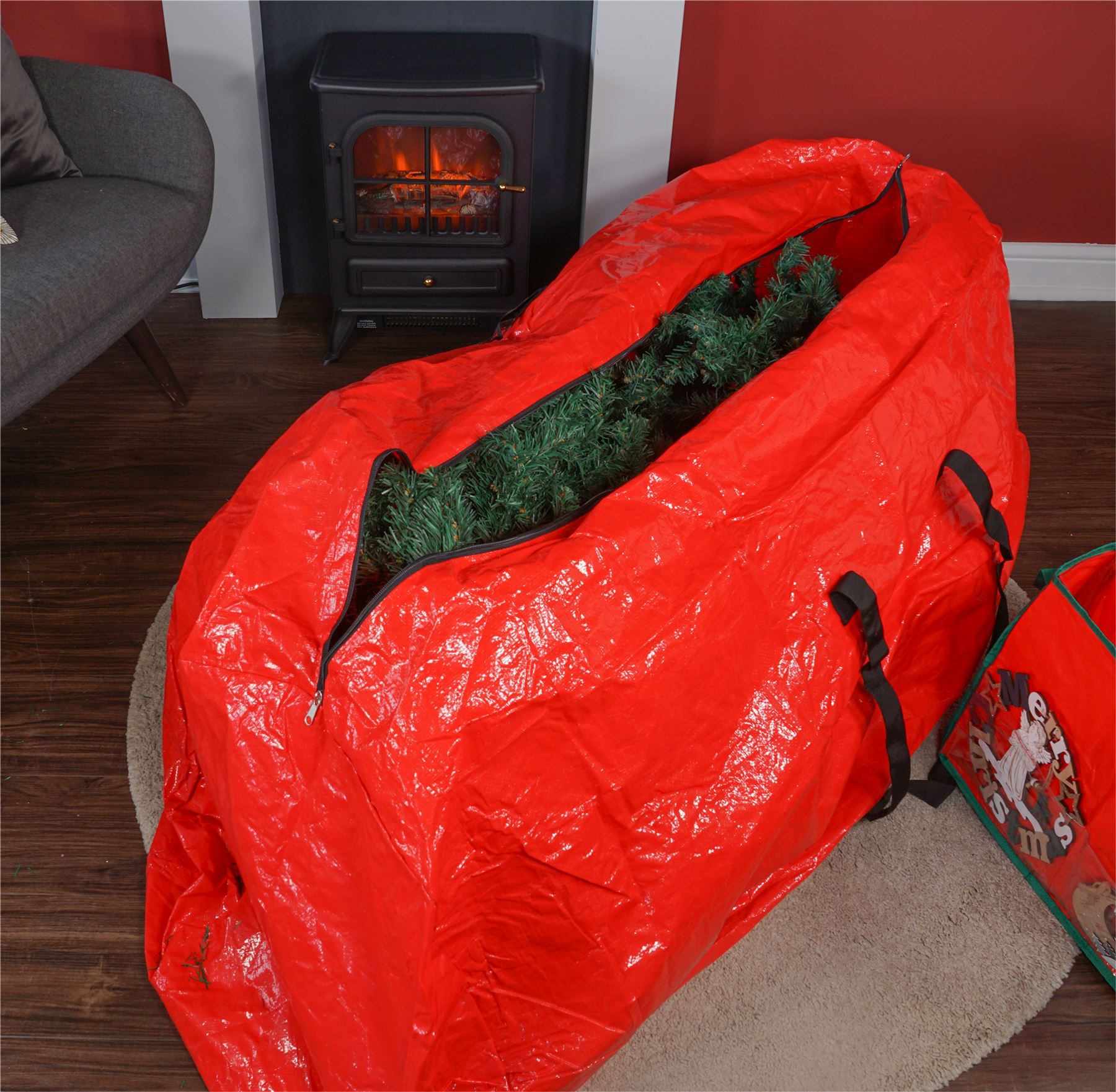 Large Multi Purpose Storage Bag for Christmas Decorations, Clothes, Bedding etc. - Red