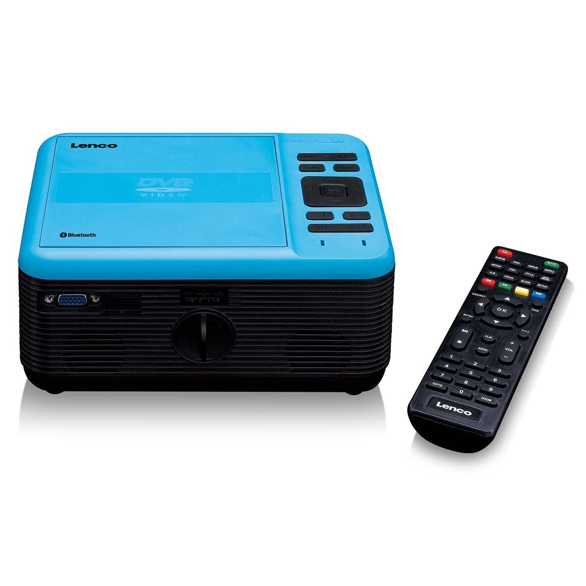 Lenco LCD Projector, DVD Player & Bluetooth® with high resolution, supports Full HD 1080P content Blue