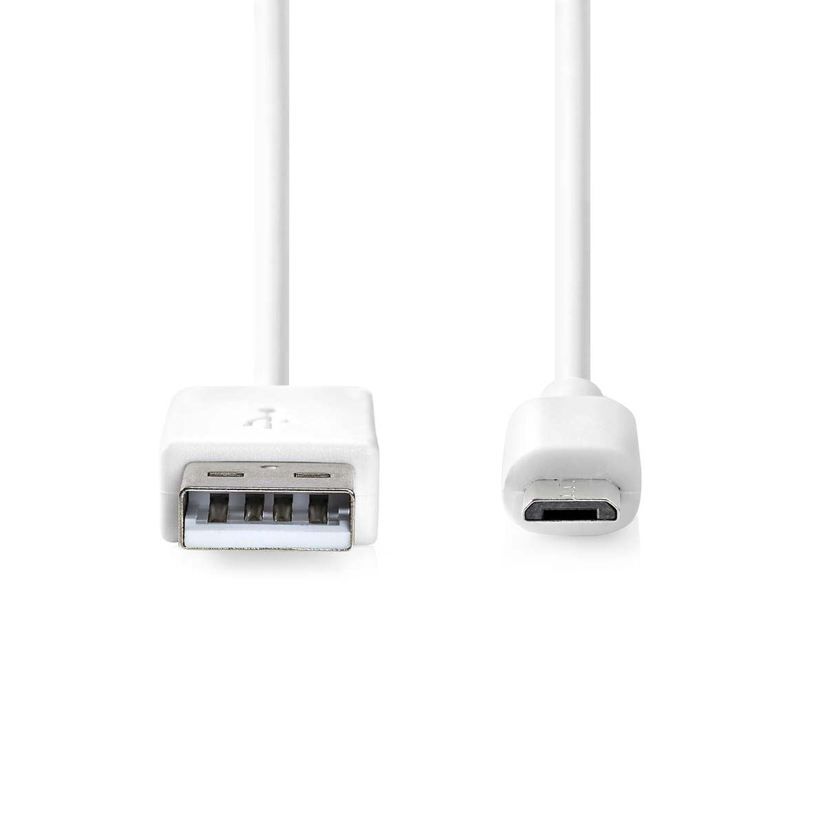 Nedis USB Cable | USB 2.0 | USB-A Male | USB Micro-B Male | 480 Mbps | Nickel Plated | 2.00 m | Round | PVC | White | Box