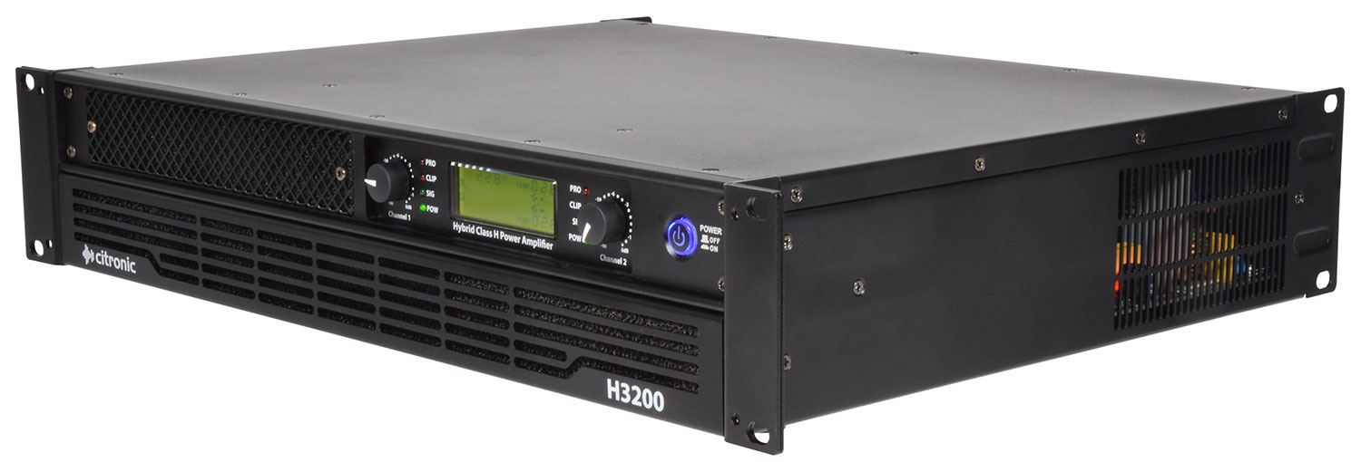 Citronic H3200 Hybrid Class-H Rack Mount Power Amplifier 2 x 1200W @ 4ohm 2U