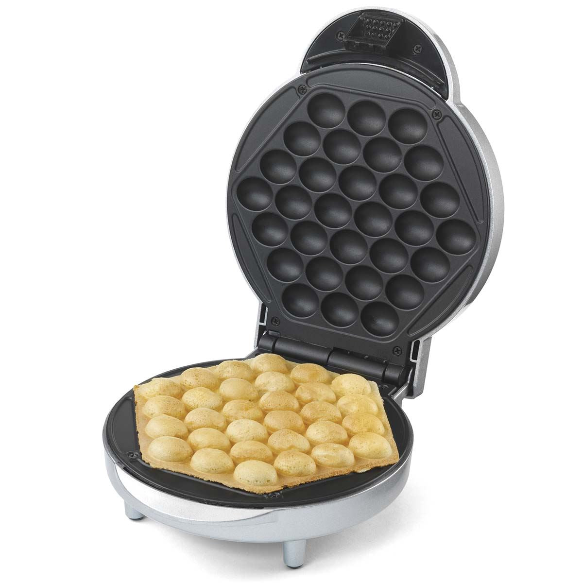 Trebs Waffle Maker Iron, Single Bubble Shape Waffle Machine with Non Stick Plates & Adjustable Temperature Control, 1000W - White
