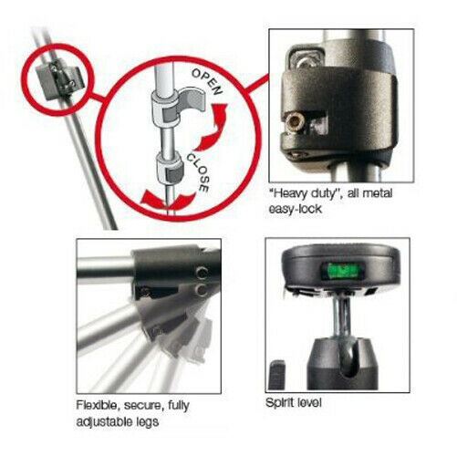 Ex-Pro TRA60 Heavy Duty with Pro Ball Head - Camera / Camcorder Tripod (670mm - 1500mm / 59")