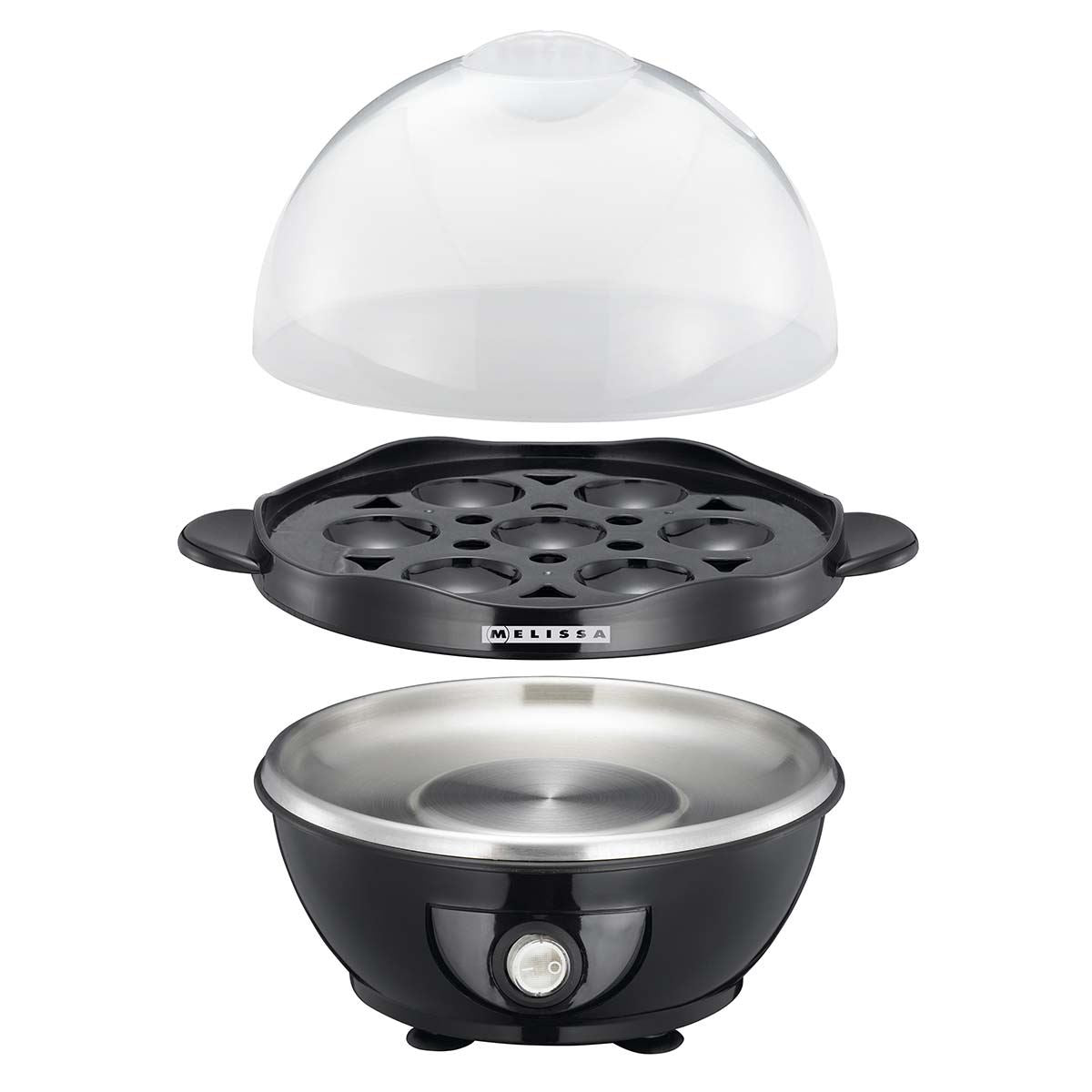 MELISSA Electric Egg Boiler Steamer for Eggs 360W Automatic Egg Boiler Electronic Omelette Maker Poacher for 7 Soft, Medium & Hard Boiled Eggs