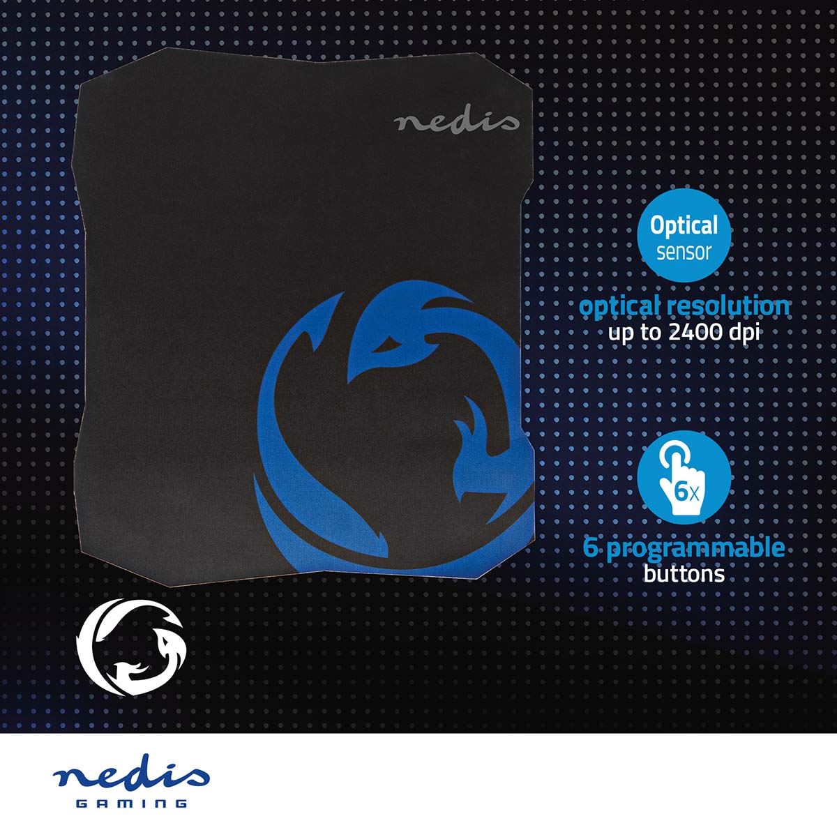 Nedis Gaming Mouse Pad | Microfiber / Rubber | Black