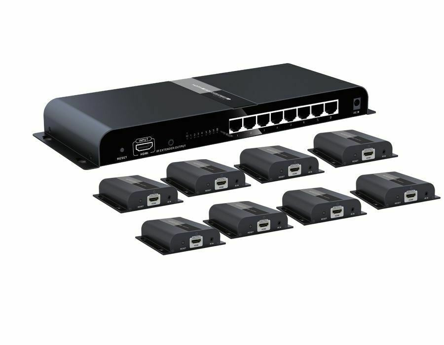 HDMI Distributor 8 Port HDMI Splitter 1x8 4K HDbitT HDMI Video Splitter 1 In 8 out