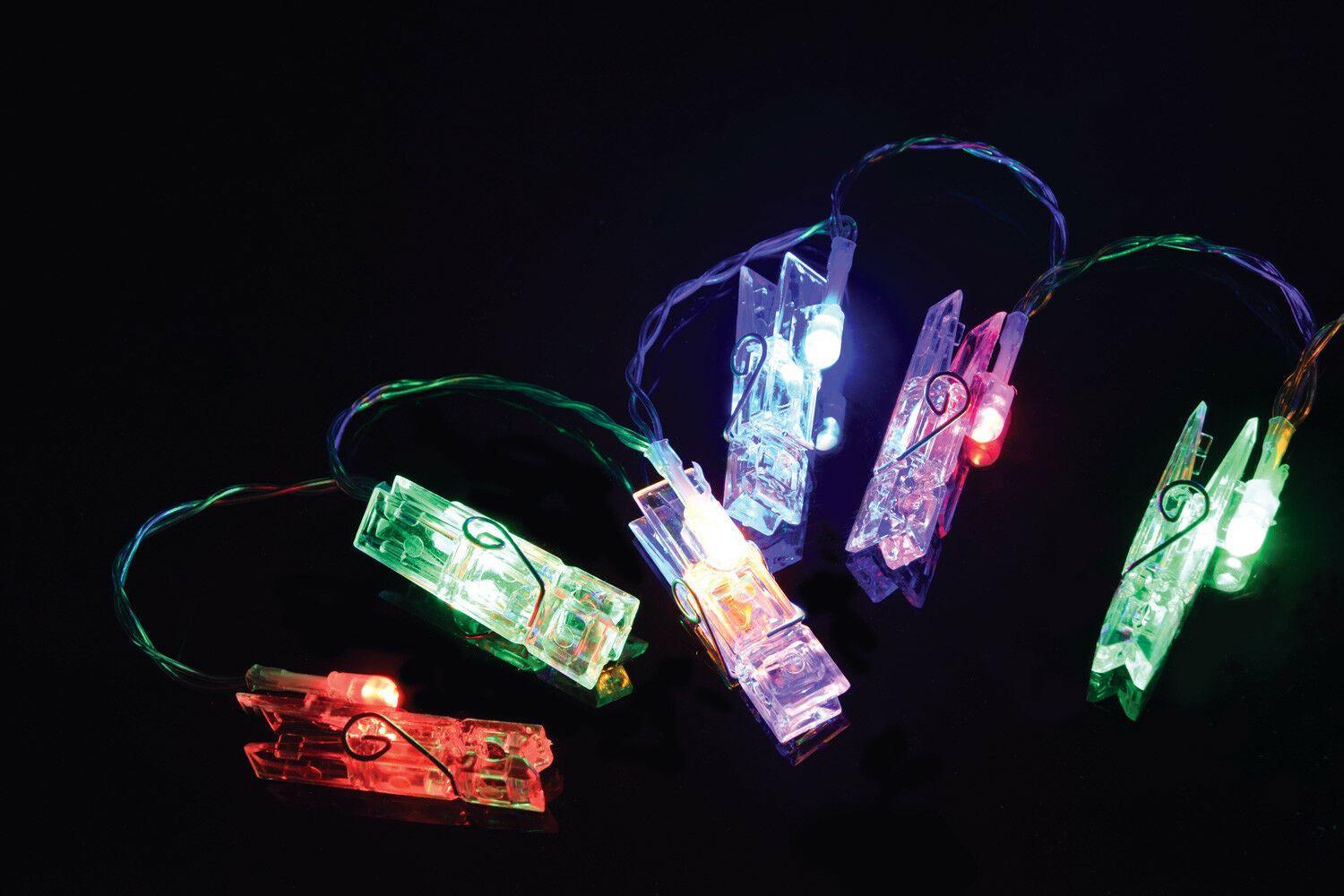 LED Battery Powered Photo Peg String Lights - Multicolour