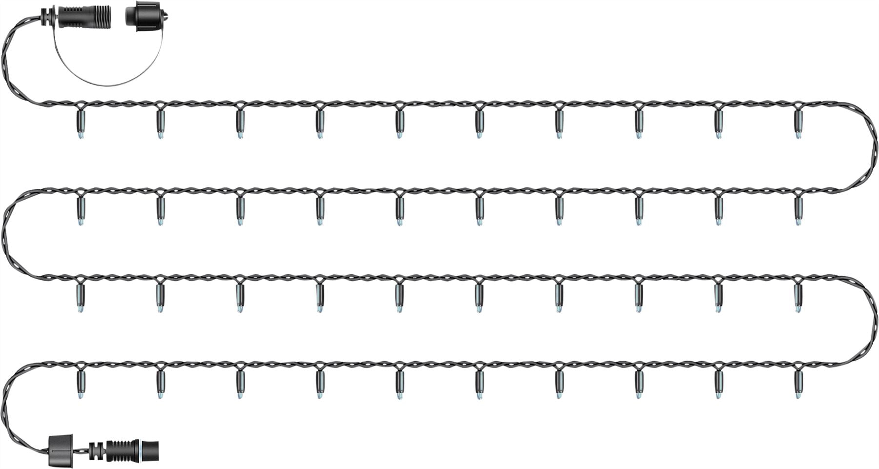 10m Easy-Connect RGB Multi Colour Changing 80 LED String Lights With Interconnectable Black Rubber Cable