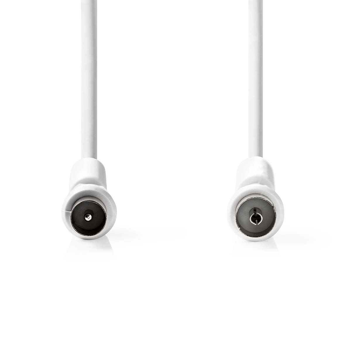 Nedis Coax Cable | IEC (Coax) Male | IEC (Coax) Female | Nickel Plated | 120 dB | 75 Ohm | Quad Shielded | 3.00 m | Round | PVC | White | Label