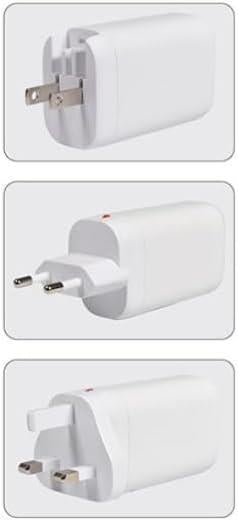 Mercury USB C & A Charger 65W GaN High-Tech Super Fast Charging with USB-A & Dual USB-C | Fast Charging, Travel-Friendly with UK/US/EU Adapters